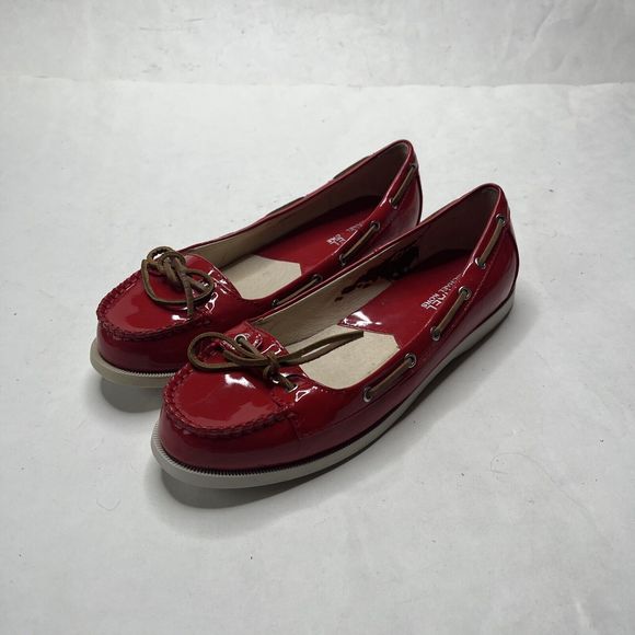 Michael Kors Shoes - Michael Kors Shoes Boat Shoes MK Red Leather Loafers Flats Shoes 8M